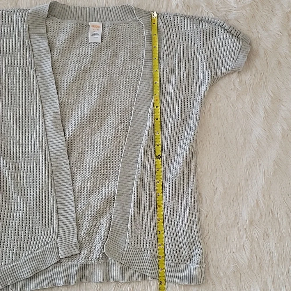 Gymboree Light Gray Open Front Cardigan Sweater Girls Size 7/8